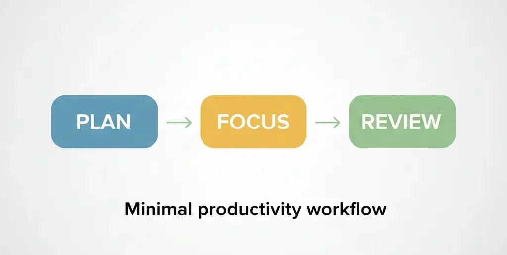 Minimal productivity workflow using free online tools
