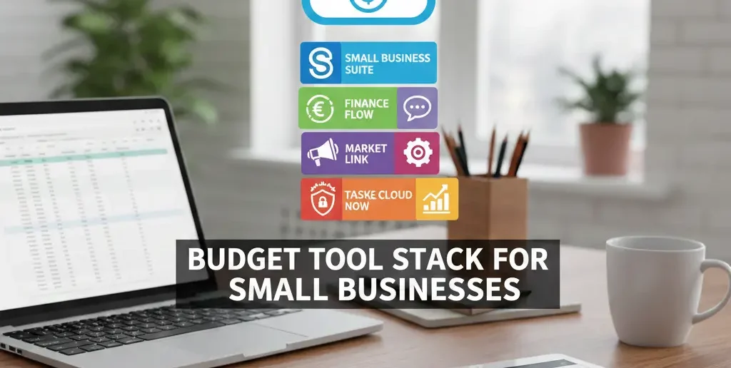 Diagram showing a simple, affordable tool stack for small businesses
